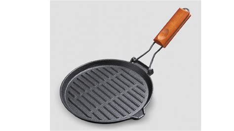 Buy Soga 24cm Round Ribbed Cast Iron Steak Frying Grill Skillet Pan