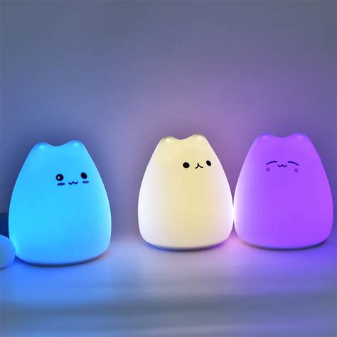 Cute Silicone Night Light Colorful Changing Led Light Lamp Touch Sensor