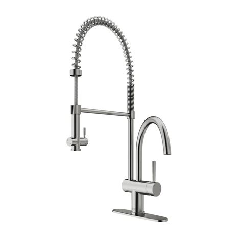 Comllen stainless steel single handle kitchen faucet. VIGO Single-Handle Pull-Down Sprayer Kitchen Faucet with ...