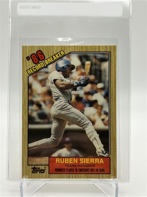 1987 Topps Tiffany Rookie Baseball Card Ruben Sierra 6 Mint Free