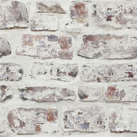 Whitewashed Wall White 335 X 22 Brick Wallpaper Brick Wallpaper