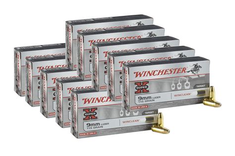 Winchester 9mm Luger 115 Gr Winclean Super X 500 Round Case Sportsman