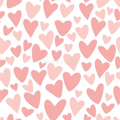 Pink Seamless Pattern Funny Hearts Repeat Pink Background For Girls