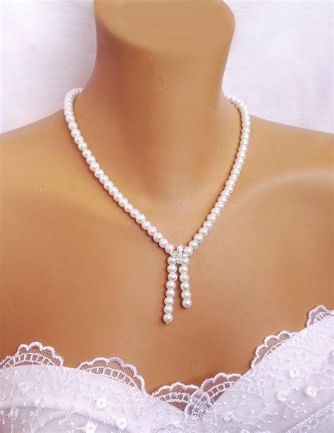 Bridal Jewelry Set White Pearl Jewelry Set Beaded Bride Etsy Bride