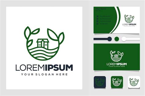 Premium Vector House Farm Modern Logo Business Card Template