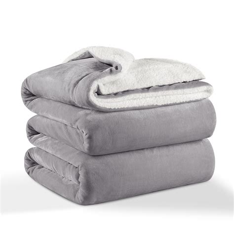Jml Sherpa Fleece Blankettwingrey Soft Warm Reversible Plush Fleece