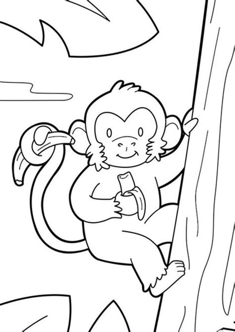 Mewarnai Gambar Monyet Anak Tk