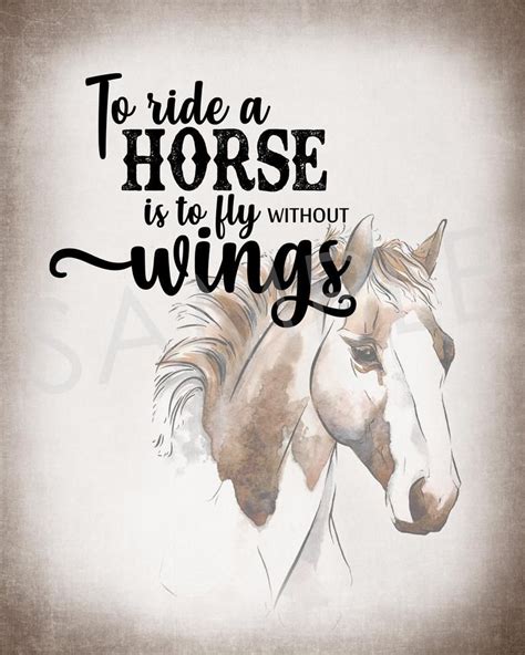 Inspirational Horse Printable To Ride A Horse Is To Fly Without Wings