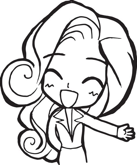 office girl cartoon doodle kawaii anime coloring page cute illustration drawing clipart