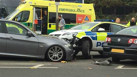 Man In Handcuffs Jailed For Crashing Leicestershire Police Car Bbc News