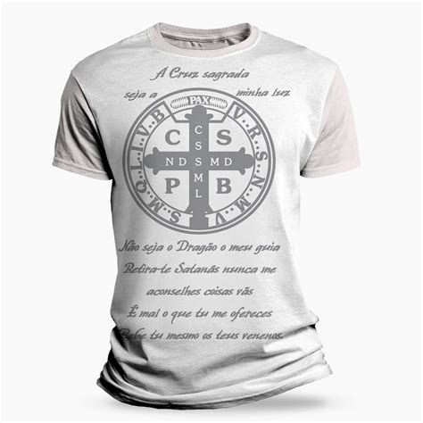 Camiseta Religiosa Católica São Bento Oração Camisetas KayrÓs