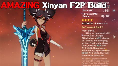 Amazing Xinyan F2p Dps Build Genshin Impact Youtube