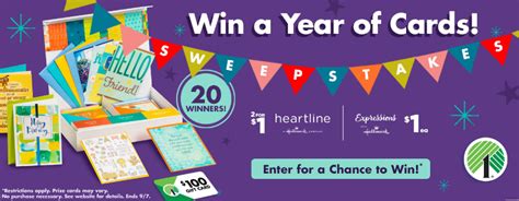 Mon, aug 30, 2021, 4:00pm edt Dollar Tree Hallmark Cards and $100 Gift Card Sweepstakes!