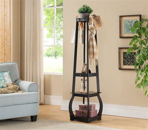 Beda Entryway Hall Tree Coat And Hat Rack Stand With Storage Shelves