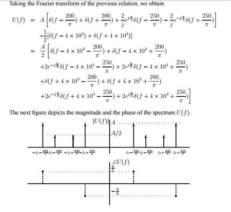 Solved The Message Signal M T 2 Cos 400t 4 Sin 500t π 3 1 Answer Transtutors