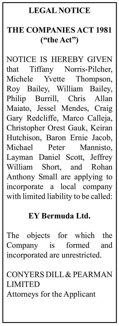 Ey Bermuda Ltd The Royal Gazette Bermuda News Business Sports