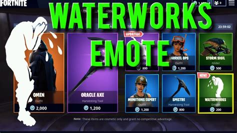 New Waterworks Emote And New Facial Expression In Fortnite Store Disco