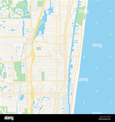 Il Vettore Vuoto Mappa Di Delray Beach Florida Stati Uniti Damerica