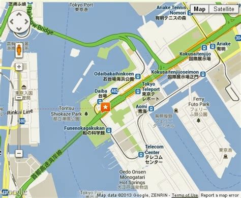 Detail Odaiba Tokyo Location Map