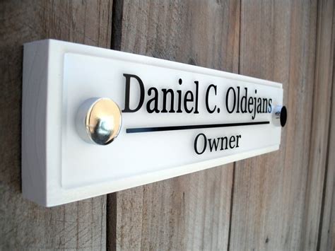 Office Door Wooden Plaque With Acrylic Name Plate Personalized Office