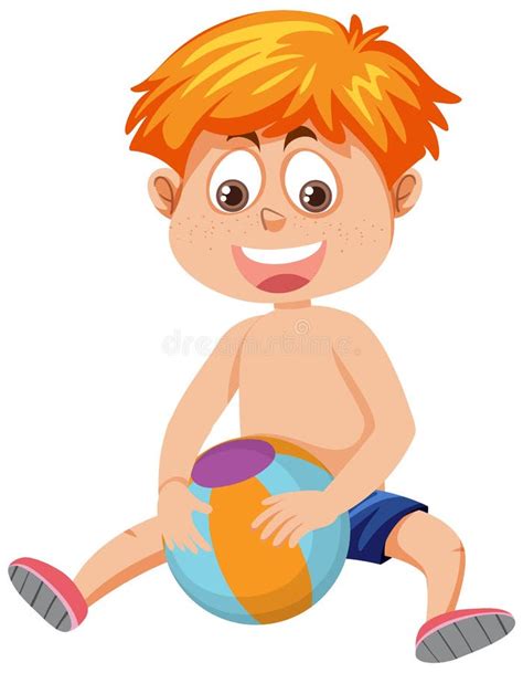 A Boy Holding Beach Ball Stock Vector Illustration Of Environment