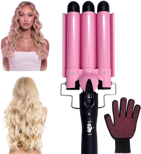 Hair Waver 3 Barrel Curling Iron Wand 25mm Crimper Hair Iron 3 Barrel