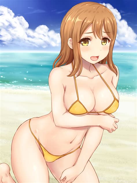Fond d écran Kunikida Hanamaru Love Live Sunshine Filles anime bikini clivage plage