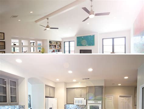 We contacted simply lights and fans to install recessed lighting throughout the house. Dwelling Electric