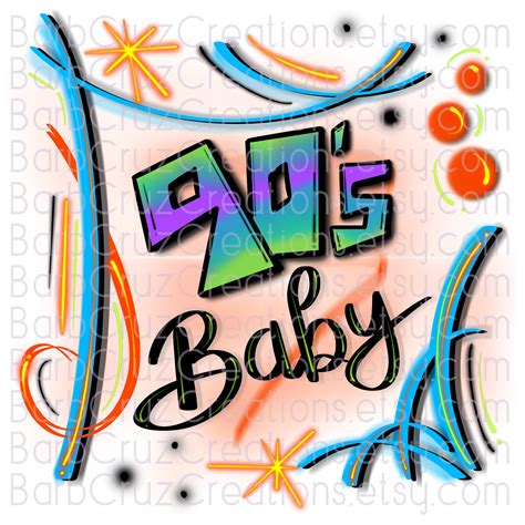 90s Baby Airbrush Backgrounds Blue Orange Airbrush Png
