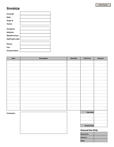 Free Printable Invoice Template Invoice Template Free 2016