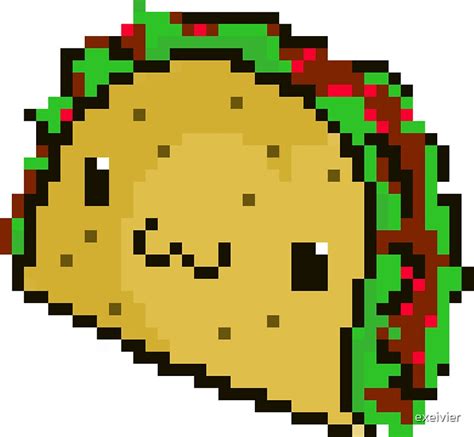 Pixel Art Taco Stickers By Exeivier Redbubble