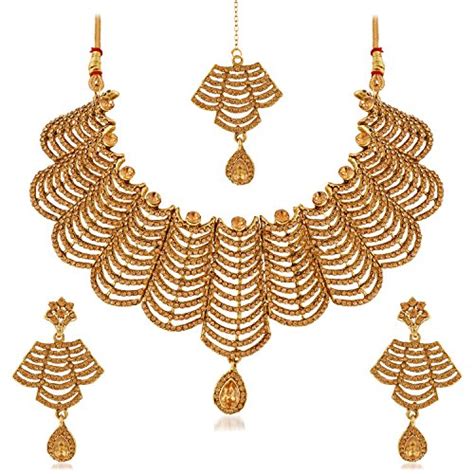 buy apara bridal lct wedding choker necklace jewellery set for women at