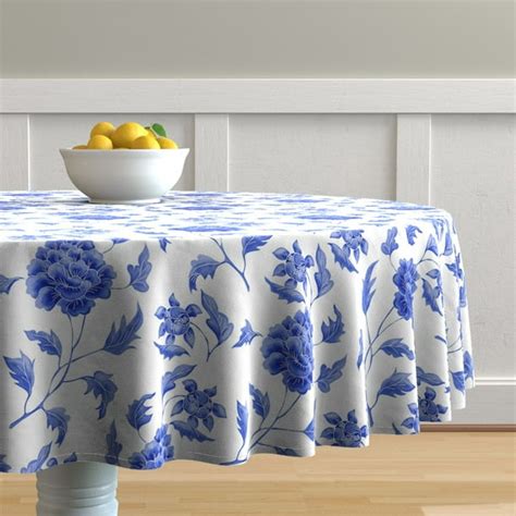 Round Tablecloth Chinoiserie Challenge Chinese Blue White Chinese