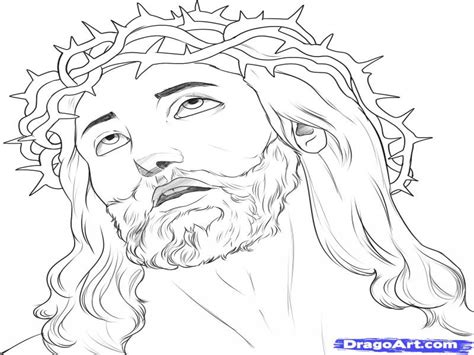 Jesus Face Outline Coloring Pages