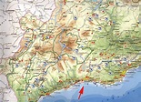 Malaga Tourism Map Region | Map of Spain Tourism Region and Topography