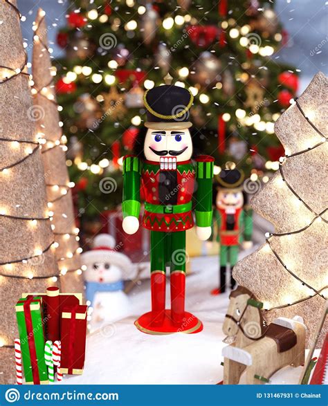 Nutcrackers Toy Decorated For Christmas Season Stock
