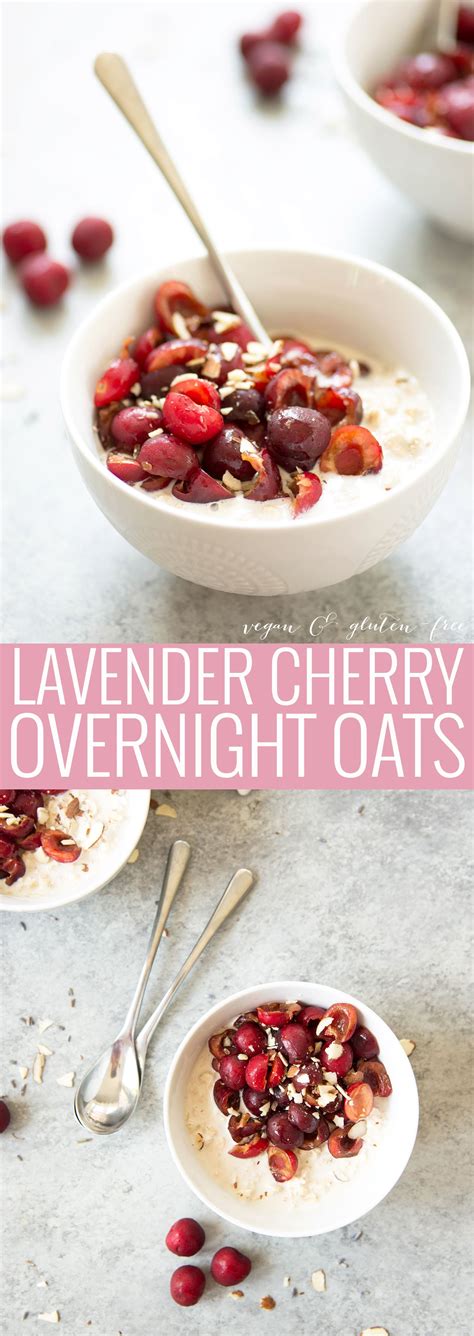 Lavender Cherry Overnight Oats Recipe Overnight Oats Vegan Appetizers Recipes Recipes