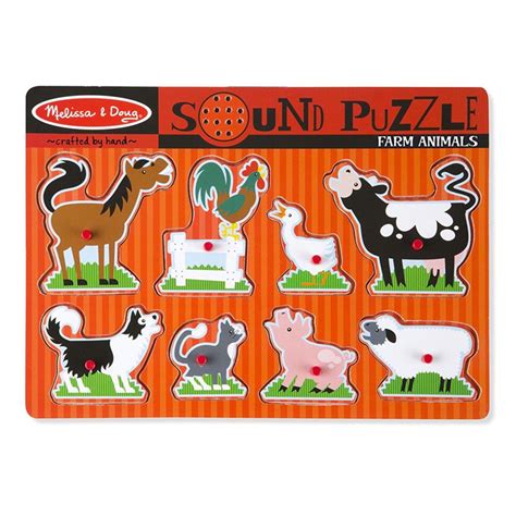 Farm Animals Sound Puzzle 8 Pieces Lci726 Melissa And Doug Puzzles