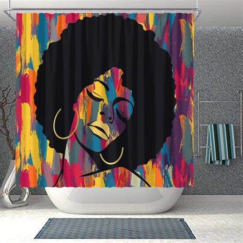 Trendy Black Woman African American Shower Curtain Afro Diva Black Girl Magic Accessories