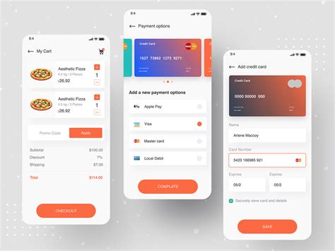 Food Delivery Payment Screen Search By Muzli