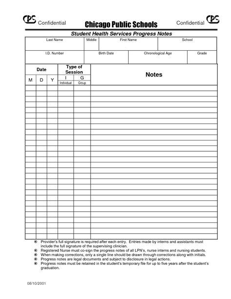 9 Best Printable Nurses Notes Template