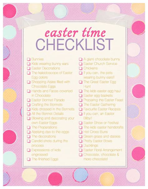 Easter Checklist For The Familiographer Easter Photography Holiday