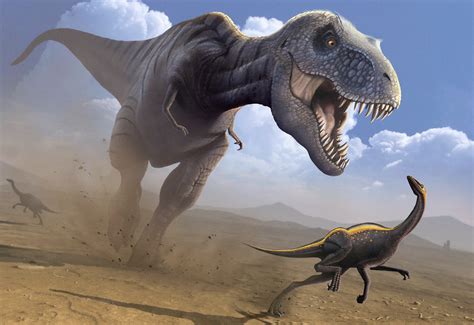 Wallpaper Tyrannosaurus Ornithomimus Dinosaur Art Art 6782
