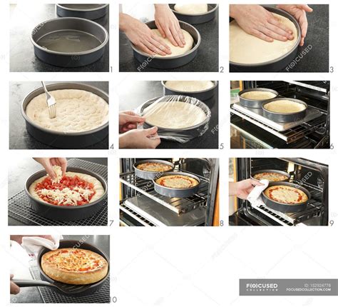 Steps For Making Pizza — Sauce Appetizing Stock Photo 152924778