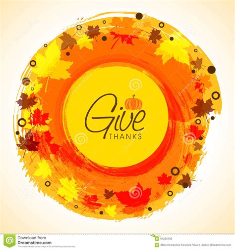 Greeting Card Design For Thanksgiving Day Stock