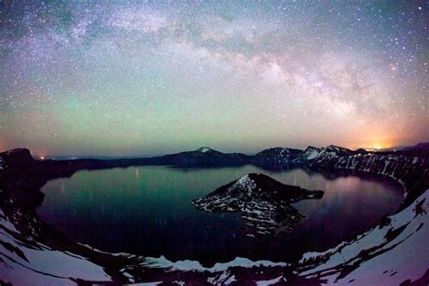 Milky Way Over Crater Lake Oregon Crater Lake National Park Park