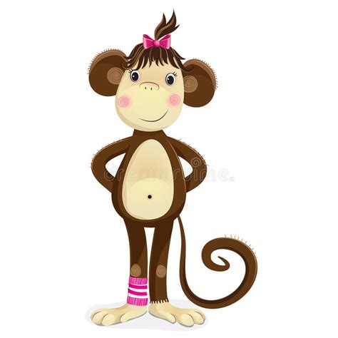 Cartoon Illustration Of Monkey Female Stock Vector