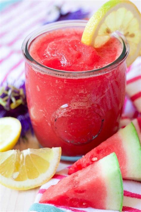 Slushy Blended Watermelon Lemonade Recipe Slushie Recipe Dairy