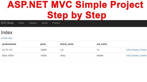 Asp Net Mvc Simple Project Step By Step Youtube
