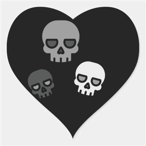 Skulls Heart Sticker